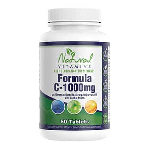 Natural Vitamins Βιταμίνη C 1000 mg με 525mg + Βιοφλαβονοειδή 50 Ταμπλέτες