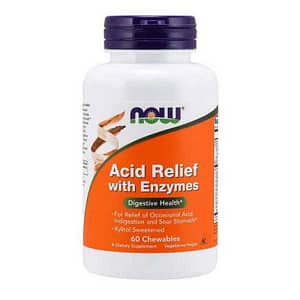 Acid Relief with Enzymes 60 Chewables - Now Foods