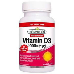 Vitamin D3 1000 iu (25μg) 120 κάψο?λες Natures Aid / Βιταμίνη D3