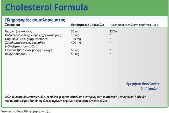 Natural Vitamins Cholesterol Formula Μείωση χοληστερίνης φυσικά 60 Κάψουλες