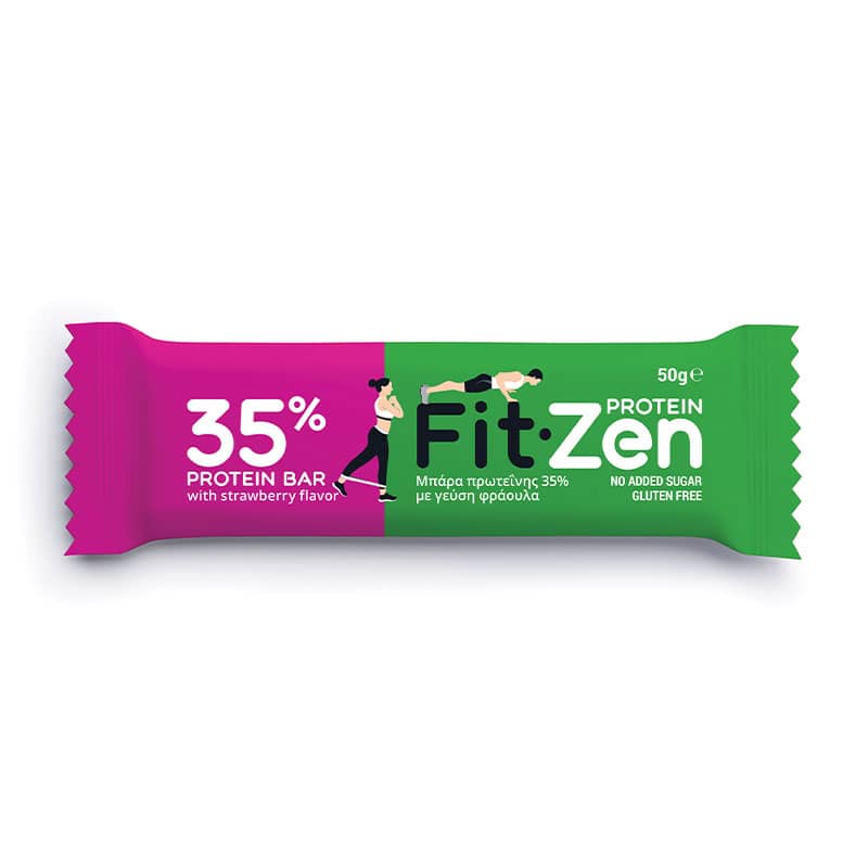 Fit-Zen Μπάρα με 35% Πρωτεΐνη και Γεύση Φράουλα Naturals 50 γραμμάρια
