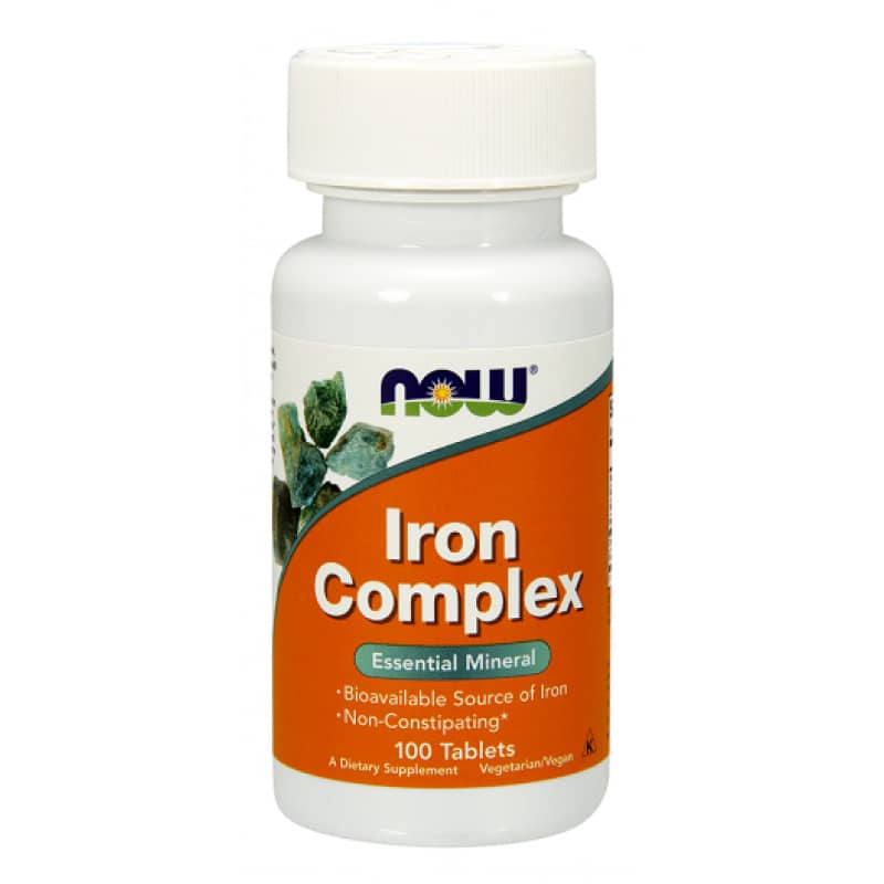 Vegan Iron Complex Essential Mineral Now Foods 100 Ταμπλέτες